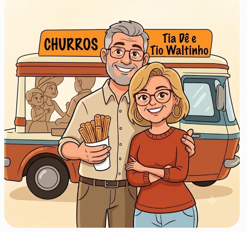 A perua de churros da Tia Dê e do Tio Waltinho