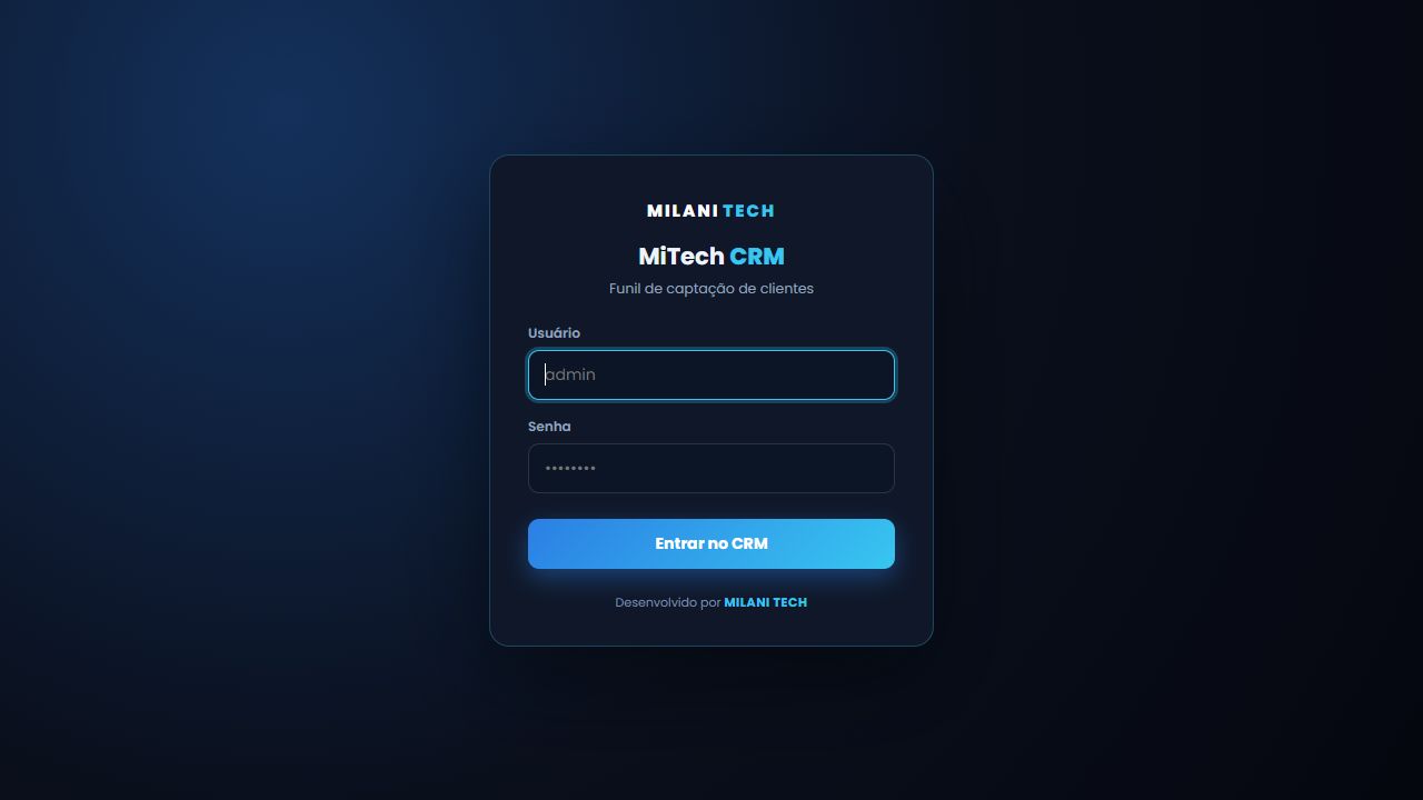 Tela de acesso do MiTech CRM